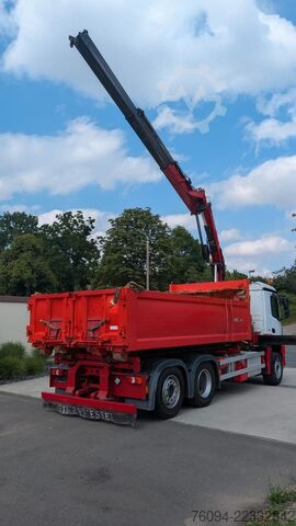 Three-sided tipper truck MERCEDES-BENZ Arocs 2532 Kipper Bordmatik KRAN lift/lenk
