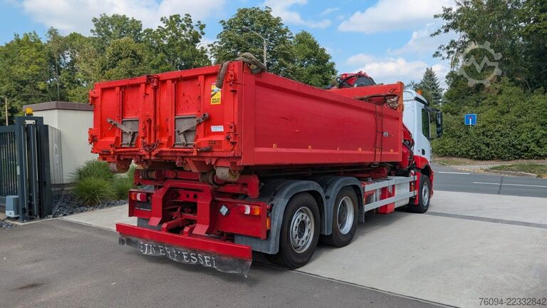 Three-sided tipper truck MERCEDES-BENZ Arocs 2532 Kipper Bordmatik KRAN lift/lenk
