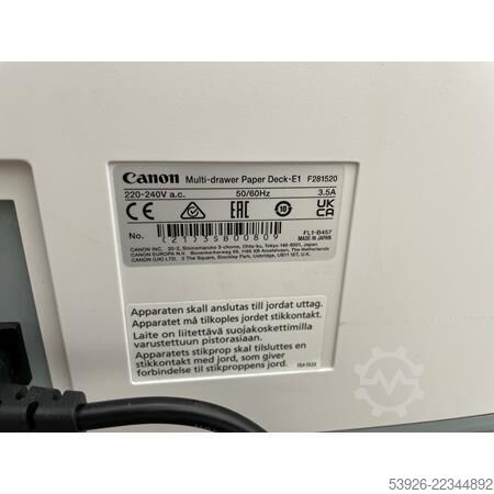Digital print machine Canon imagePRESS V800 incl. Fiery, Booklet Finisher, Paper Deck