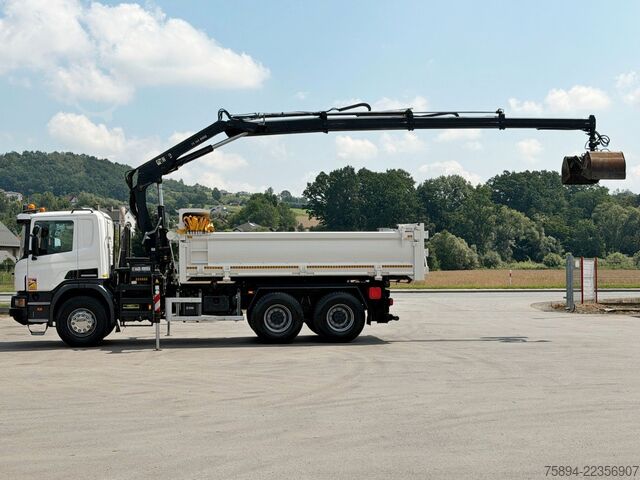 Truck mounted crane SCANIA P 410 Kipper 5,05m * KRAN/FUNK + BORDMATIC *6x4