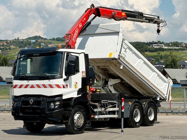 Truck mounted crane RENAULT C 380* KIPPER 5,20 m* KRAN/FUNK * TOPZUSTAND !