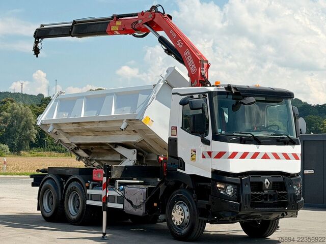 Truck mounted crane RENAULT C 380* KIPPER 5,20 m* KRAN/FUNK * TOPZUSTAND !