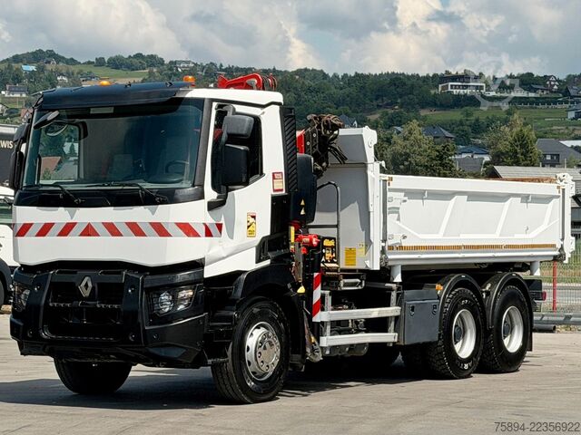 Truck mounted crane RENAULT C 380* KIPPER 5,20 m* KRAN/FUNK * TOPZUSTAND !
