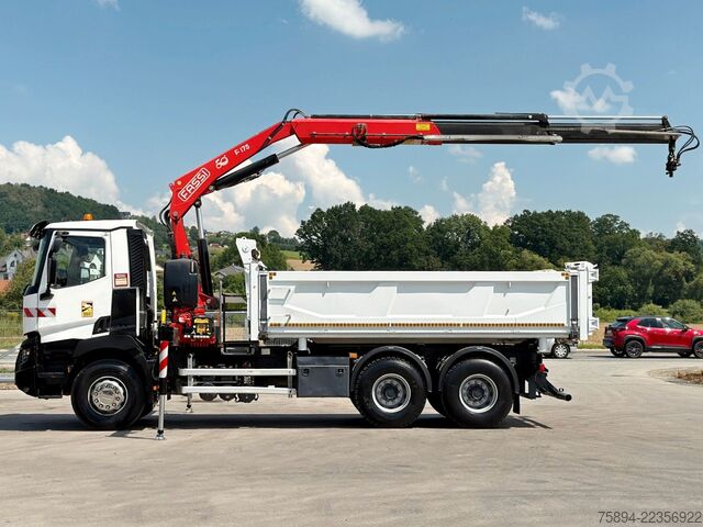Truck mounted crane RENAULT C 380* KIPPER 5,20 m* KRAN/FUNK * TOPZUSTAND !