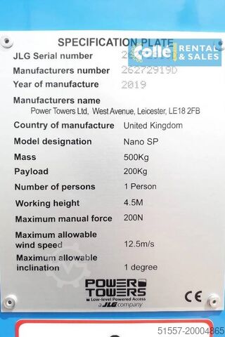 Hebebühne Power Tower Nano SP | 2019