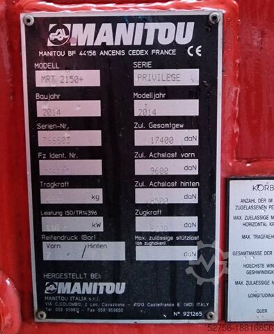 Teleskoplader Manitou MRT 2150 Plus