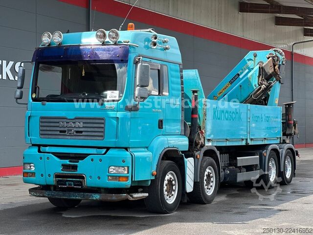 Flatbed truck MAN TGA 35.430 8x4 BL Baustoff PALFINGER 72002 LK