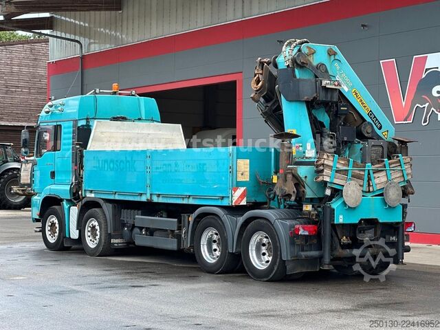 Flatbed truck MAN TGA 35.430 8x4 BL Baustoff PALFINGER 72002 LK