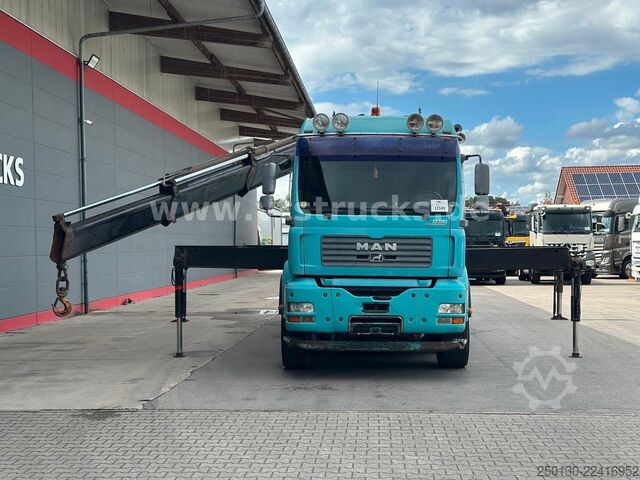 Flatbed truck MAN TGA 35.430 8x4 BL Baustoff PALFINGER 72002 LK