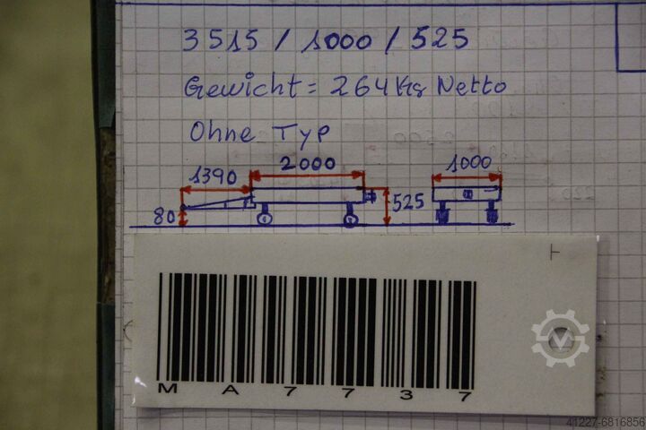 Heavy-duty transport trolley 3 tons unbekannt 2000 x1000 mm