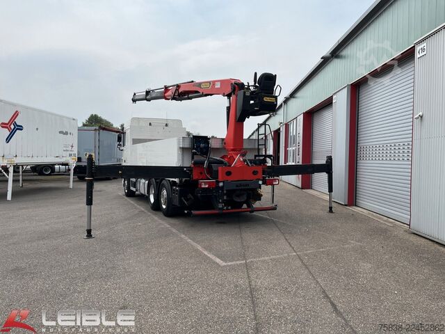 Flatbed truck DAF XF 480*Palfinger Kran*Lift/Lenkachse*394 TKM*