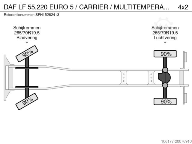 Refrigerated/frozen transport DAF LF 55.220 EURO 5 / CARRIER / MULTITEMPERATUUR /...