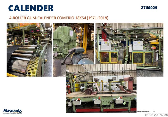 4-roll rubber calender Comerio 18x54