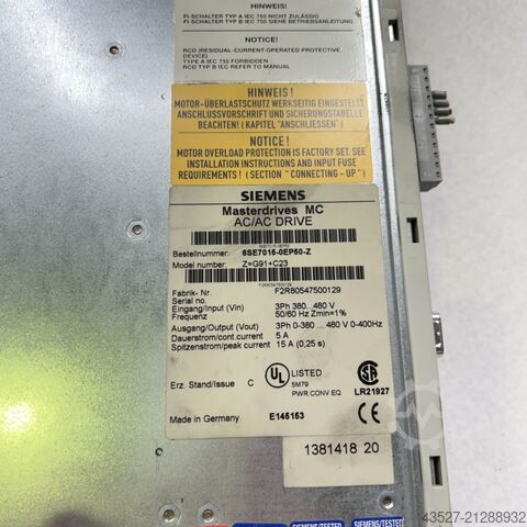 Elektronik / SPS-Steuerungen SIEMENS 6SE7015-0EP50-Z