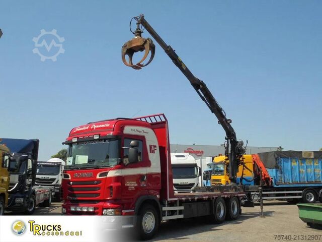 Flatbed Scania R730 V8 + Euro 5 + Loglift 115Z + 6X4