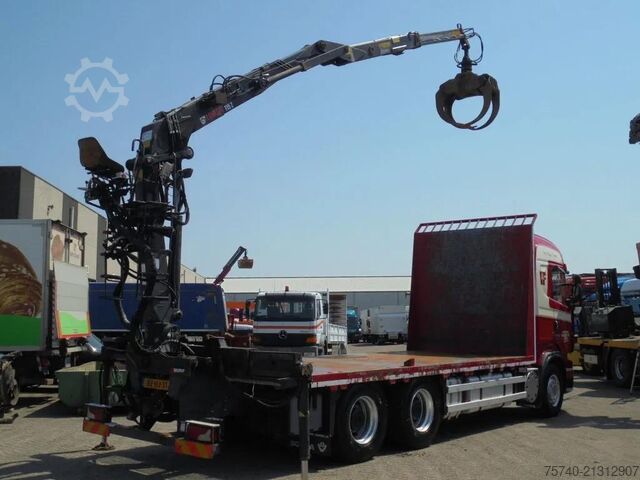 Flatbed Scania R730 V8 + Euro 5 + Loglift 115Z + 6X4