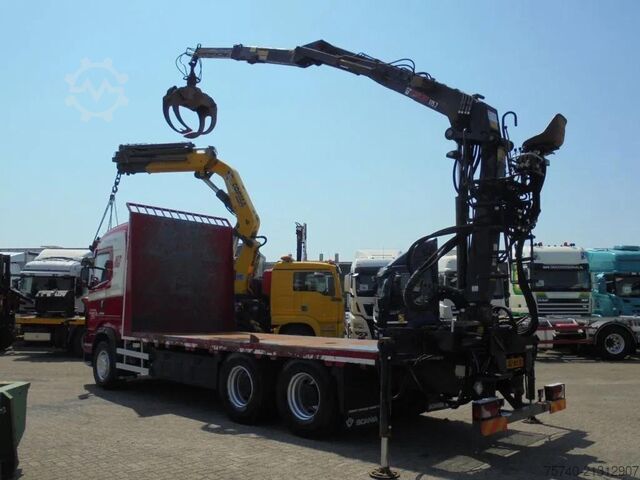 Flatbed Scania R730 V8 + Euro 5 + Loglift 115Z + 6X4