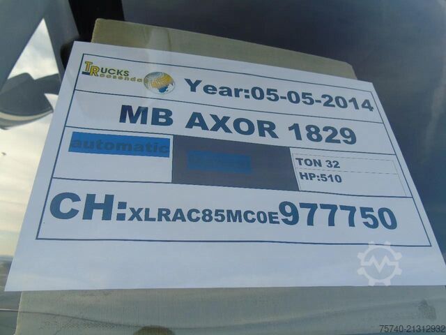 Schiebeplane Mercedes-Benz Axor 1829 + euro 5 + lift + manual