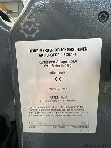 Offset printing press HEIDELBERG Heidelberg GTO 52 N+P – 1995