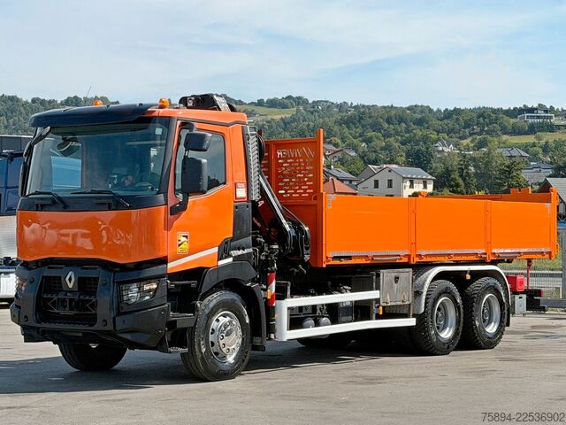 Truck mounted crane RENAULT C 430 *KIPPER 6,45m*HIAB 144 BS-3 HIDUO/FUNK*6x4