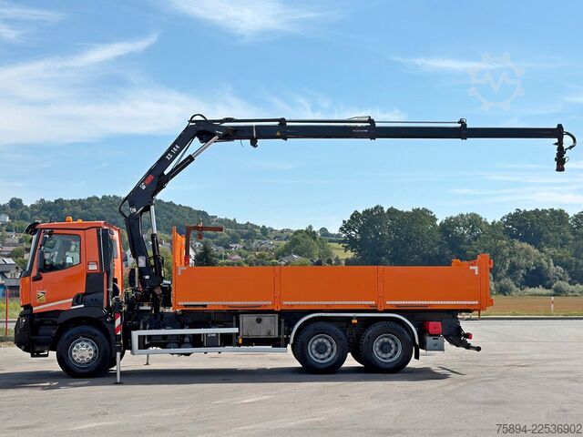 Truck mounted crane RENAULT C 430 *KIPPER 6,45m*HIAB 144 BS-3 HIDUO/FUNK*6x4