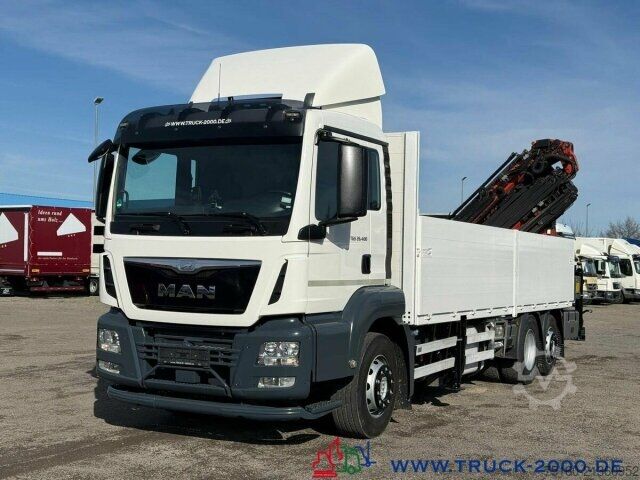 Flatbed truck MAN TGS 26.400 PK 34002SH + Jib 30m - 5+6 SK - FB