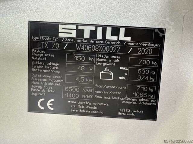 LTX 70 * NEUE Batterie!! + Anhängerbremsen!! STILL LTX 70 * NEW battery !! + trailer brakes  !!