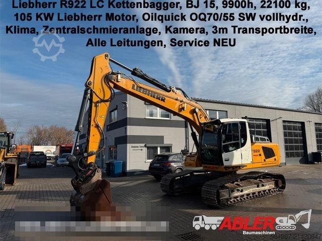 Chain excavator LIEBHERR Liebherr R922 LC OQ70/55 SW ZSA Klima