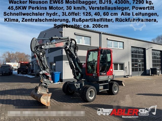 Mobile excavator WACKER Neuson EW 65 Powertilt 30 km/h ZSA VOLL!