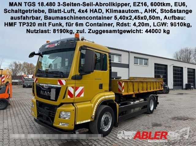Abrollkipper MAN TGS 18.480 3-Seiten-Seil-Abrollkipper 4x4