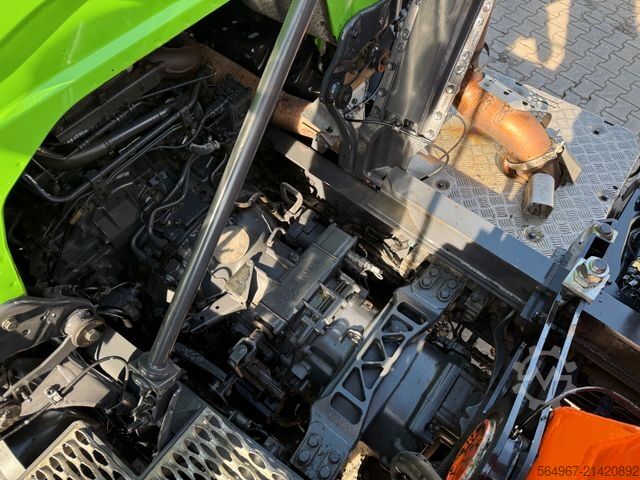 Three-sided tipper truck SCANIA G450 Kipper Kran Atlas 206.3E AHK Bordmatic FUNK