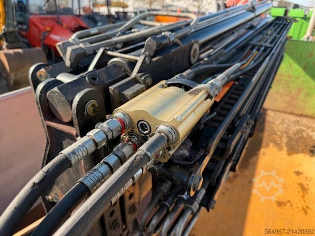 Three-sided tipper truck SCANIA G450 Kipper Kran Atlas 206.3E AHK Bordmatic FUNK