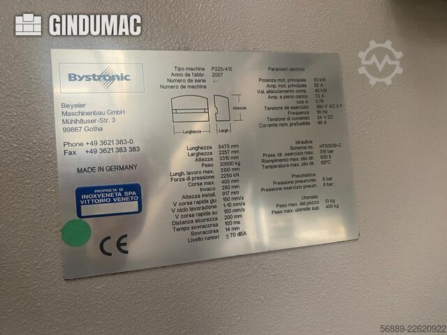 Bystronic Hammerle 225 3p 4100 Bystronic Hammerle 225 3p 4100