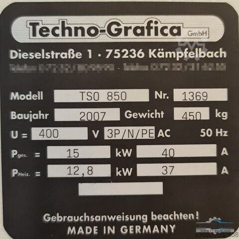 Baking-System High-Speed Thermo-System Kodak TSO-850