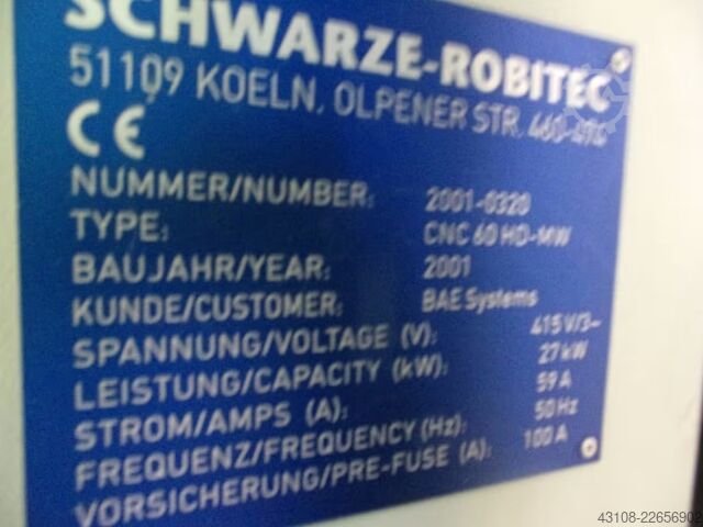 Rohrbiegemaschine Schwarze-Robitec CNC 60HD-MW