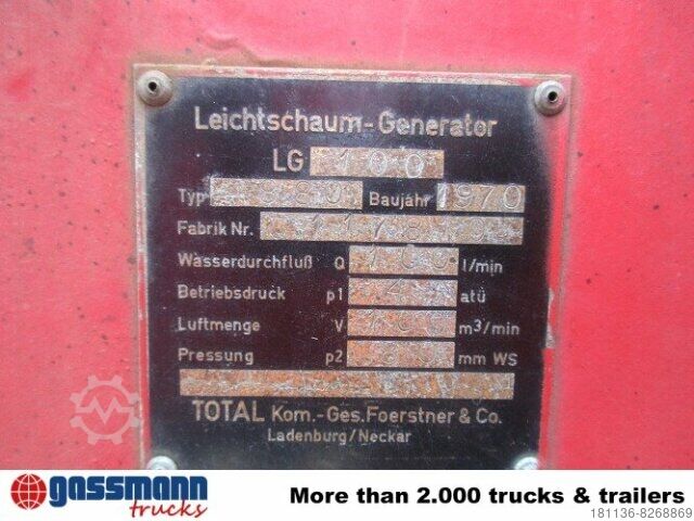 Fire truck  TOTAL LG 100 Leichtschaumgenerator