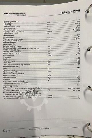 CNC Drehmaschine Gildemeister CTX 420 linear V6