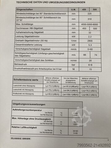 Doppelgehrungssäge Emmegi classic orion 500 tu/6