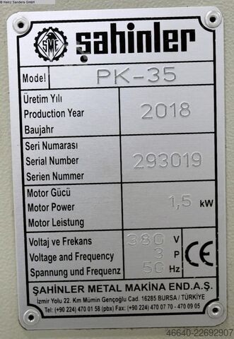Ring- Profil- Biegemaschine SAHINLER PK 35