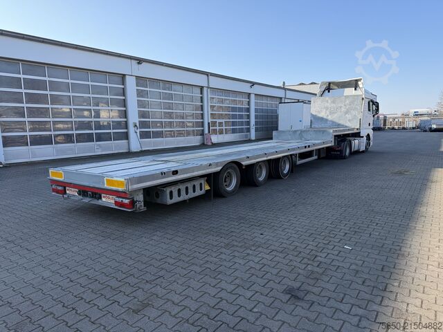 Tieflader-Sattelauflieger Möslein STO 3 Schwebheim  3 Achs Satteltieflader Plato 45 t GGfür Fertigteile, Baumaschinen oder Container
