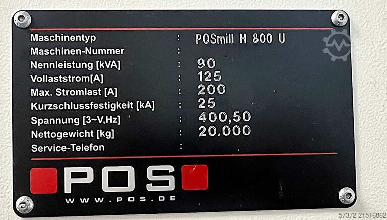 CNC Bearbeitungszentrum POS POSmill H 800 U