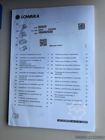 LOWARA BG9/D 1,1kW INOX NEU 400V Industrieausführung LOWARA BG9/D 1,1kW INOX NOWA 400V przemyslowa LOWARA BG9/D 1,1kW INOX NOWA 400V przemyslowa