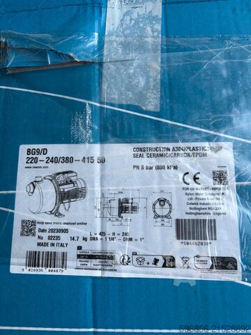 LOWARA BG9/D 1,1kW INOX NEU 400V Industrieausführung LOWARA BG9/D 1,1kW INOX NOWA 400V przemyslowa LOWARA BG9/D 1,1kW INOX NOWA 400V przemyslowa