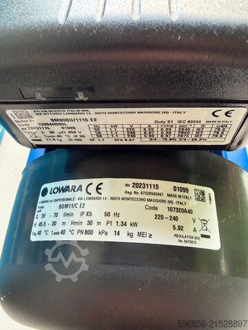 Pumpe LOWARA BGM11/C E2 1,34kW INOX NEU 230V Pompa LOWARA BGM11/C E2 1,34kW INOX NOWA 230V Pompa LOWARA BGM11/C E2 1,34kW INOX NOWA 230V