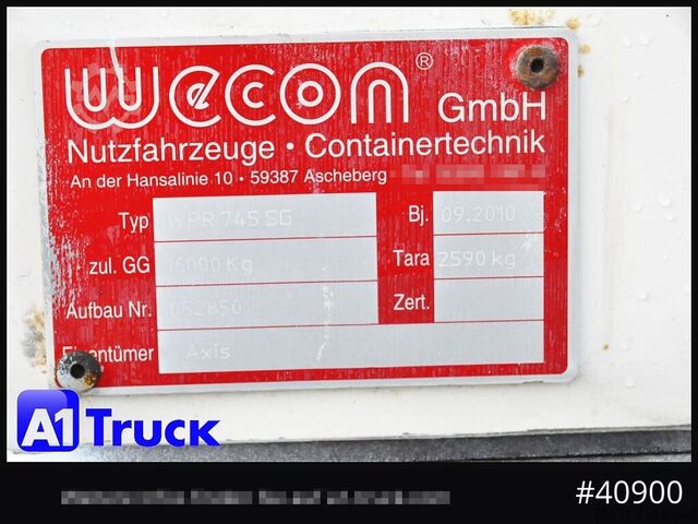 Swap body with flatbed & tarp WECON WPR 745, verzinkt, 2520  innen, Code XL, neue Plane