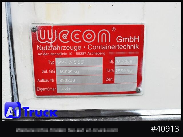 Swap body with flatbed & tarp WECON WPR 745, verzinkt, 2520  innen, Code XL, neue Plane