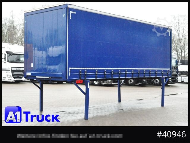 Wechselbrücke mit Pritsche & Plane KRONE Wechselbrücke 7,45, Code XL, Bordwand, neue Plane