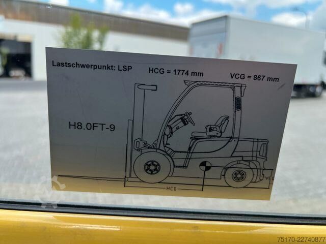 Gabelstapler Hyster H8.0 FT9 / nur 1.426h! / Triplex: 5,52m / ZVG
