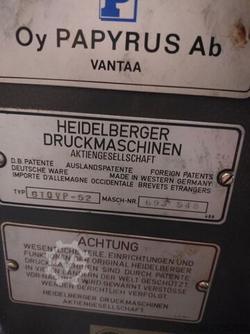 Offsetdruckmaschine Heidelberg GTOVP 52