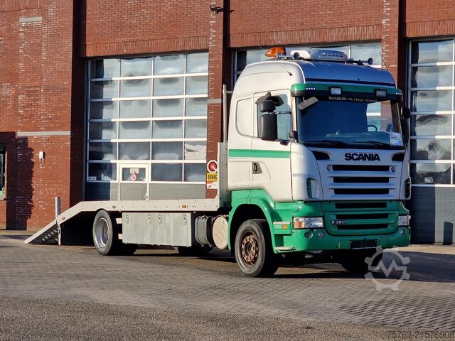 Autotransporter Scania R380 4x2 - Car transport / Flatbed - Ramp - Ful...